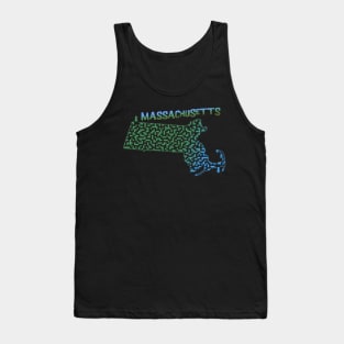 Massachusetts State Outline Maze & Labyrinth Tank Top